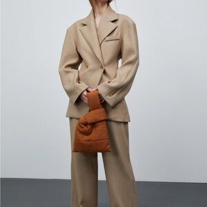 Chic Beige Blazer and Pants Set